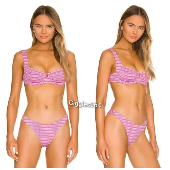 L*Space Camellia Cabana Bikini Set Electric Pique - Picture 2 of 8